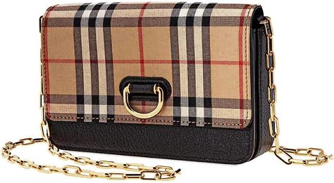 burberry mini vintage check and leather d-ring bag black|Burberry Mini Vintage Check and Leather D.